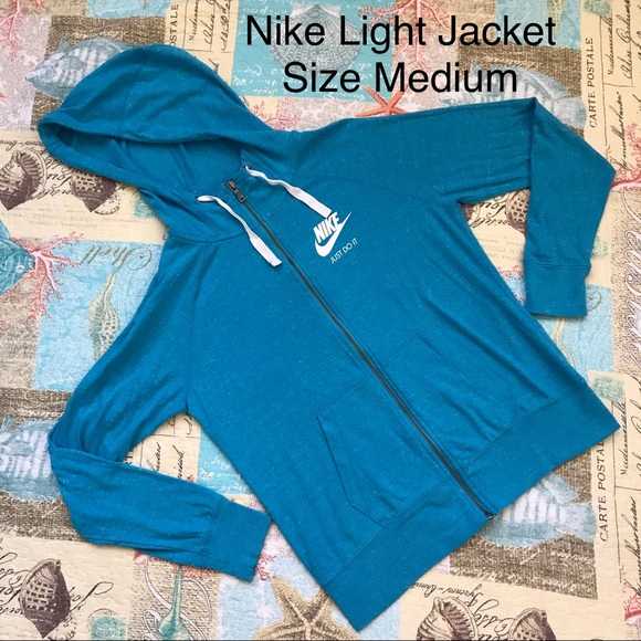 Nike Tops - Nike Light Blue Sweatshirt Jacket Hoodie Medium